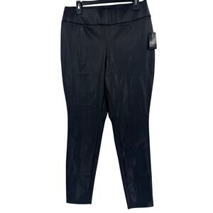 INC International Concepts Women's 12 Black Faux Leather High Rise Moto Pants